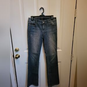 WHBM Embelished Pockets denim blue jeans. Boot Cut Sz 2R